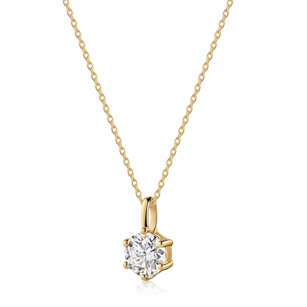Lovebird Anhänger Lab Grown Brillant Gelbgold 585 - 1,00 ct - 6 Stotzen Fassung - Bild 2