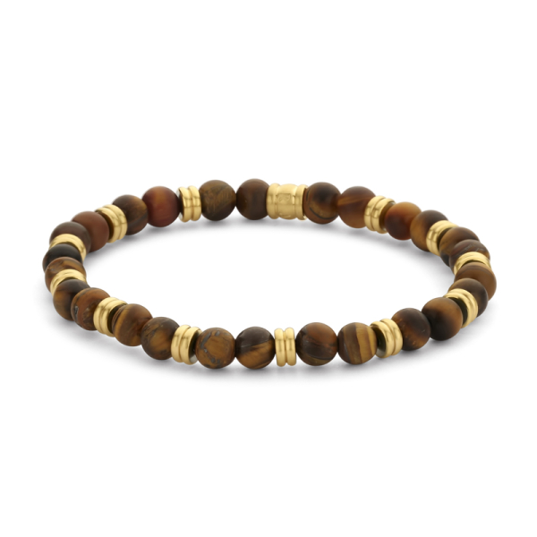 Frank 1967 Armband Edelstahl IPG - Tigerauge matt 6mm