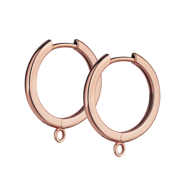 Klappcreolen Silber 925 rosé vergoldet - Ø 20mm - Ösen zum Einhängen