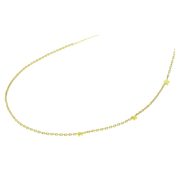 Collier mit 3 Sternen Silber 925 vergoldet - 18 Karat - 38/40/42cm
