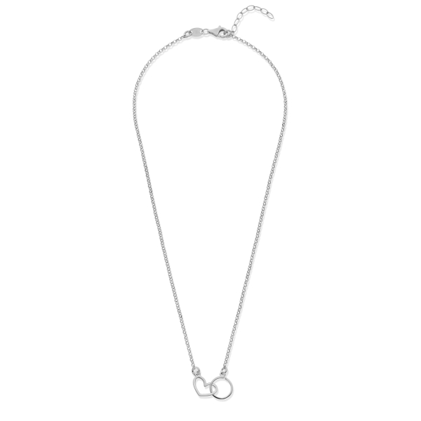Collier Herz Kreis Silber 925 rhodiniert - Bild 2