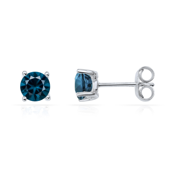Ohrstecker London Blue Topas Silber 925 rhodiniert - 5mm