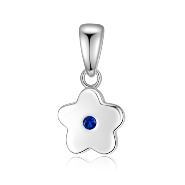 Anhänger Blume Silber 925 rhodiniert - Zirkonia Blau