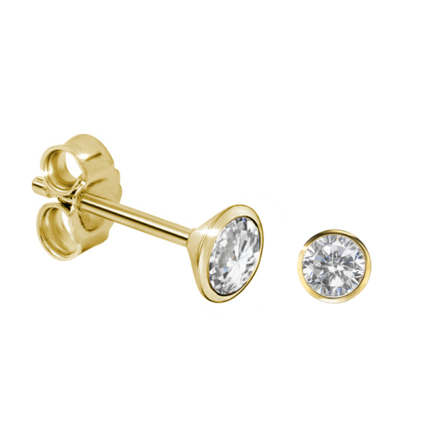 Ohrstecker mit Lab Grown Brillant 0,20 ct Gelbgold 585