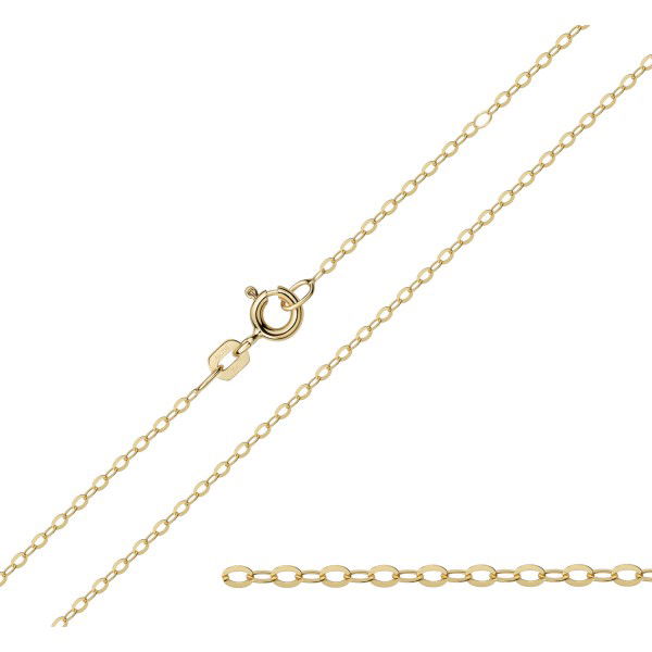 Ankerkette flach Gold 750 - 1,1 mm breit - 45cm
