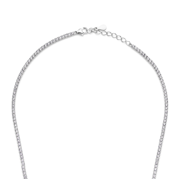 Tennis-Halskette Zirkonia Silber 925 rhodiniert - 1,5mm - Bild 2