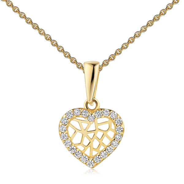 Anhänger Herz Gold 333 - 22 Zirkonia - 9x8mm - Bild 2