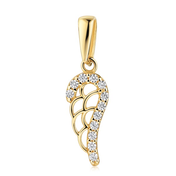 Anhänger Flügel Gold 333 - 12 Zirkonia