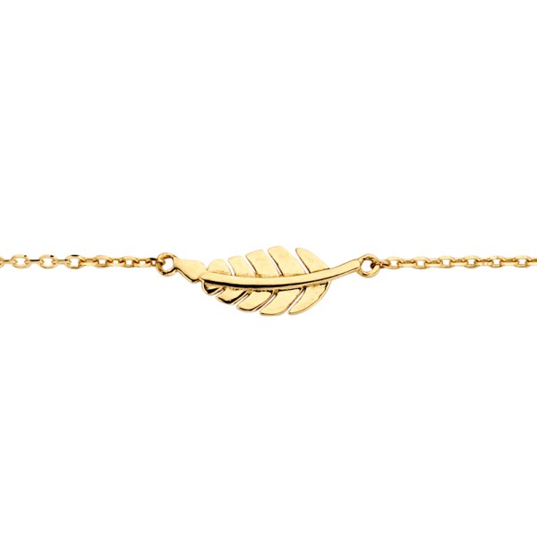 Armband Feder Gold 585 - Ankerkette