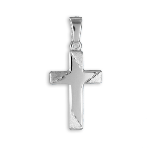 Kreuzanhänger diamantiert Silber 925 - 25x12mm
