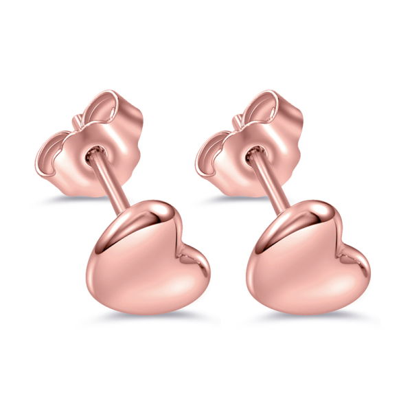 Lovebird Ohrstecker Herz Silber 925 rosévergoldet