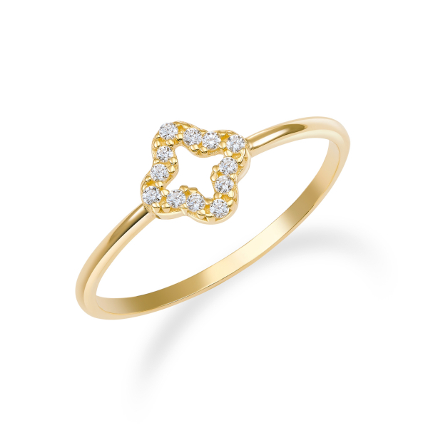 Ring Kleeblatt Gold 333 - 12 Zirkonia