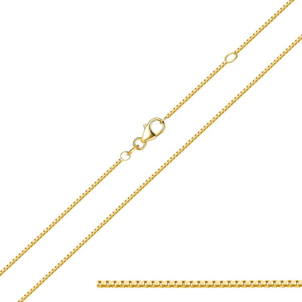 Venezianerkette Gold 750 - 4-kant - 1,0 mm breit - 45cm