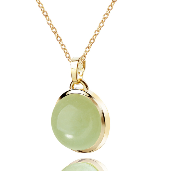 Collier Aventurin grün Silber 925 - 10 Milliemes vergoldet - Made in Germany