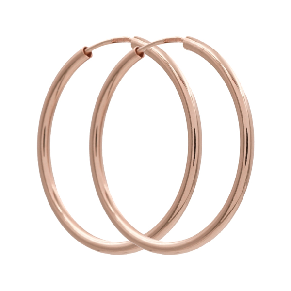 Creolen Silber 925 rosé vergoldet - 30mm Durchmesser - 2,0mm stark