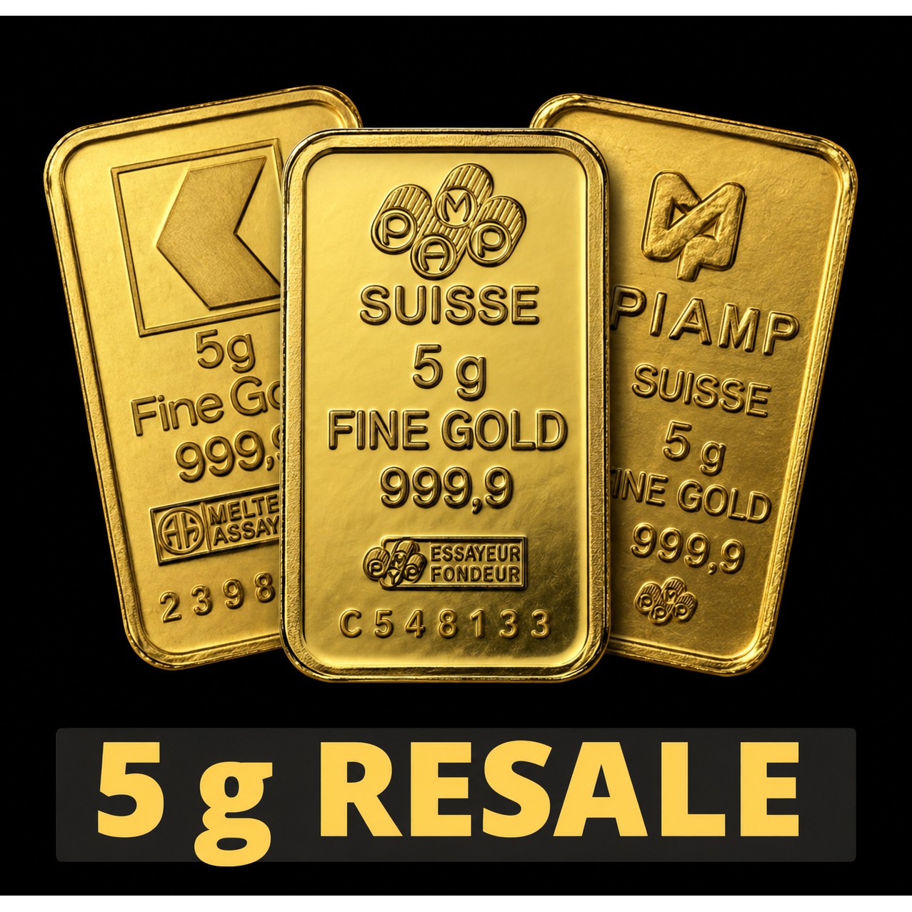 5g Goldbarren Resale - 999,9 Feingold - Verschiedene Hersteller