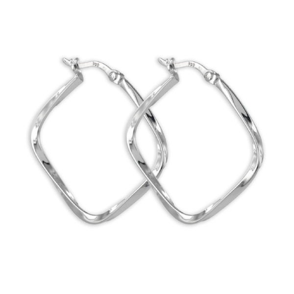Creolen Silber 925 rhodiniert - 25x25mm - 2mm breit
