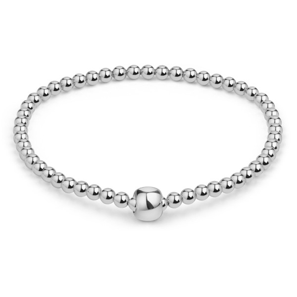 Kugelarmband elastisch Silber 925 - 16cm
