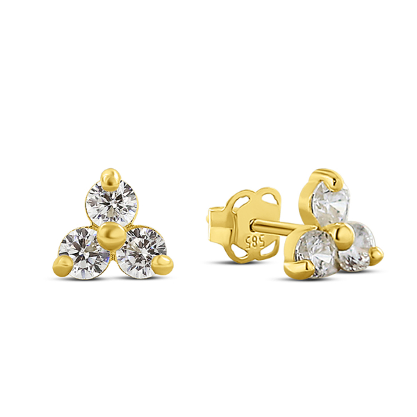 Ohrstecker mit 6 Zirkonia Gold 585 - 6x5,5mm