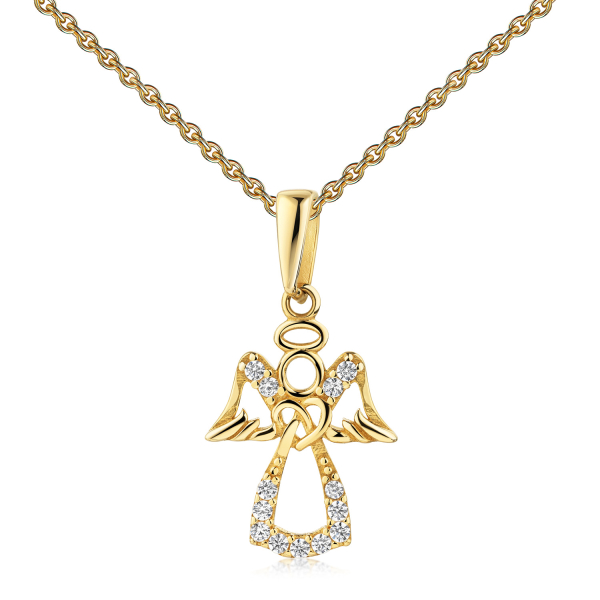 Anhänger Engel Gold 333 - 13 Zirkonia - Bild 2