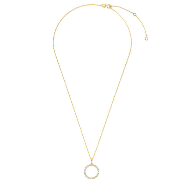 Collier mit Anhänger Kreis Gold 585 - 26 Zirkonia - Bild 2