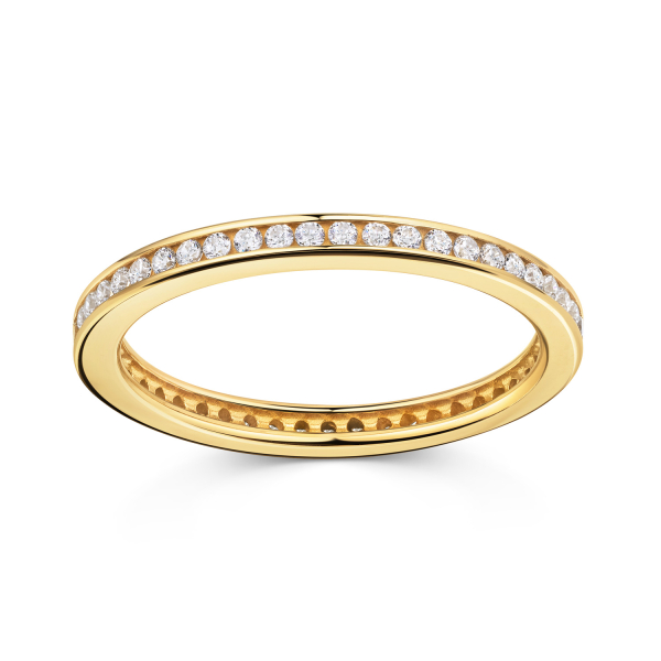 Ring Memoire Silber 925 vergoldet - Zirkonia - Schiene 1,9mm - Bild 2
