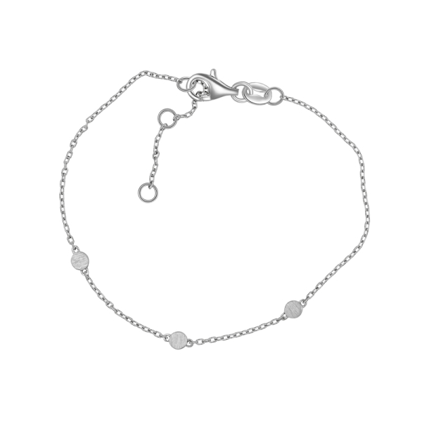 Armband 3 Dots Silber 925 rhodiniert - Ankerkette mit Zwischenöse