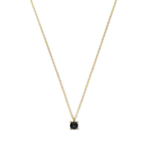 Collier mit Zirkonia schwarz Silber 925 vergoldet - Ø 5mm - 40+5cm - Bild 2