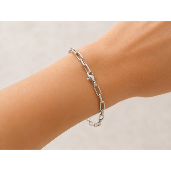 Paperclip Armband Silber 925 - 2,5mm breit - Bild 2