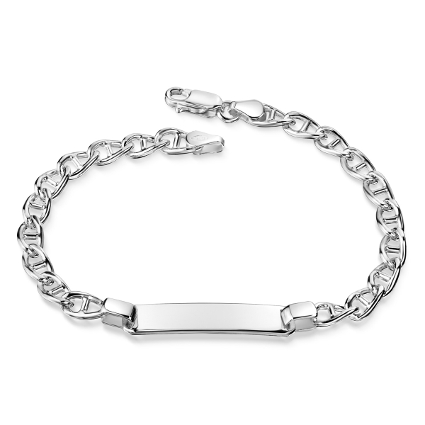 ID-Stegpanzerarmband Silber 925 - ID-Schild 30x6,2mm