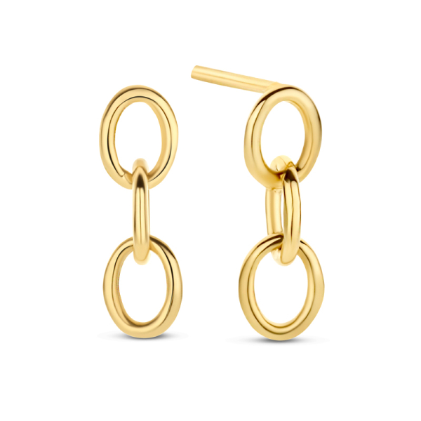 Ohrstecker mit Glieder-Behang Gold 585 - Glieder 4,8x3,7mm