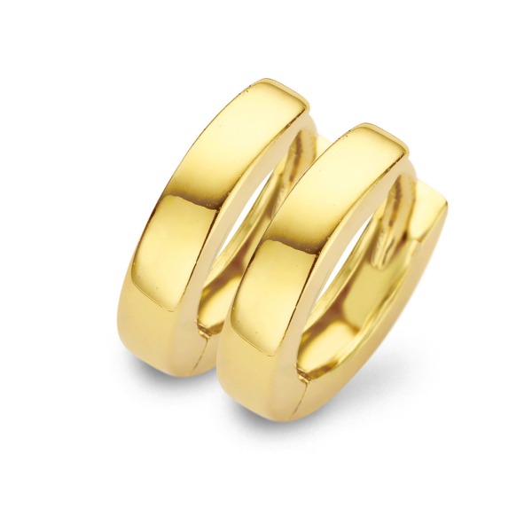 Klappcreolen Silber 925 vergoldet - Ø 12mm - Hochglanz - 3mm breit