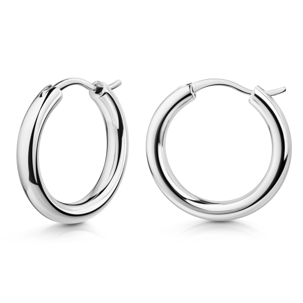 Creolen Silber 925 rhodiniert - Ø 20mm - Hochglanz - 3mm breit