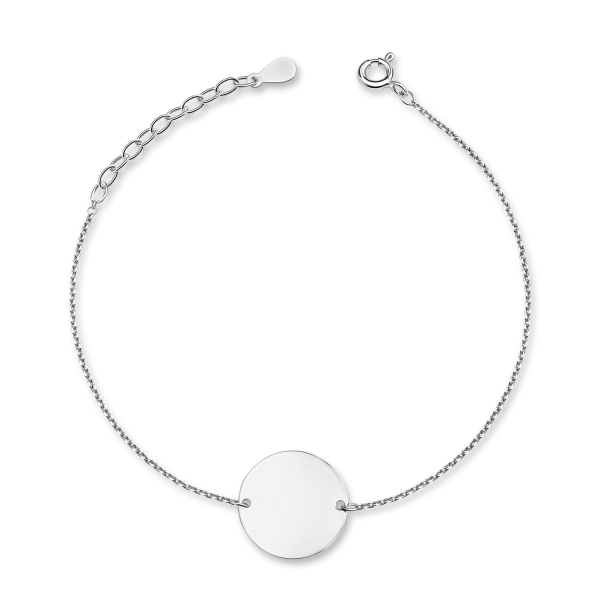 Armband Gravurplatte Silber 925 rhodiniert - 14mm