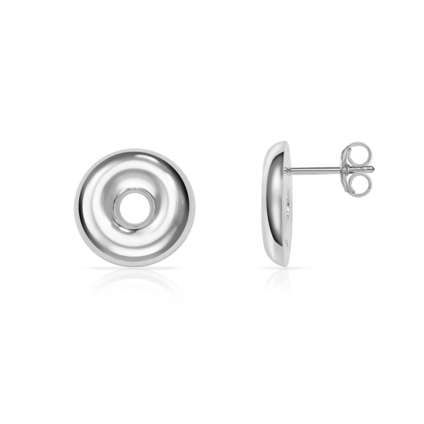 Ohrstecker Donut Silber 925 rhodiniert - Ø 15mm