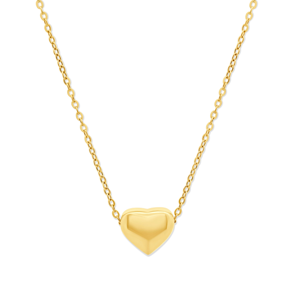 Lovebird Collier mit Herz Edelstahl IPG - Ankerkette 40+5cm - Bild 3