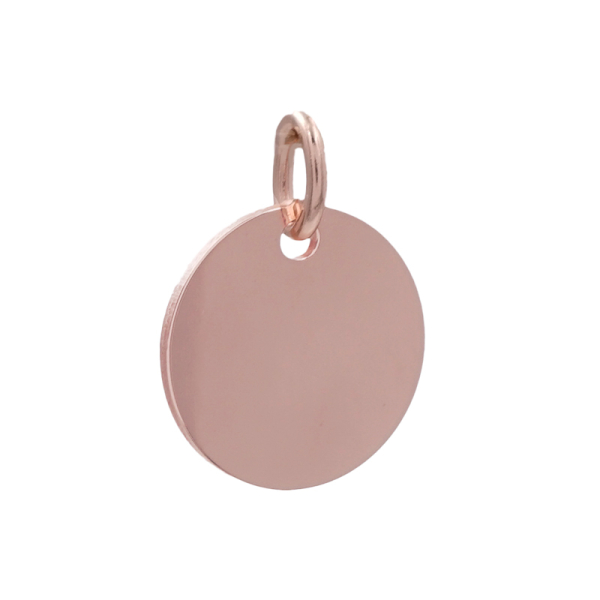 Anhänger Gravurplatte rund Silber 925 rosévergoldet - Ø 10mm - Hochglanz