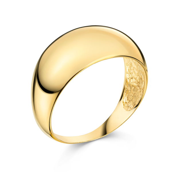 Damenring Bold Silber 925 vergoldet - Glanz - 11mm breit
