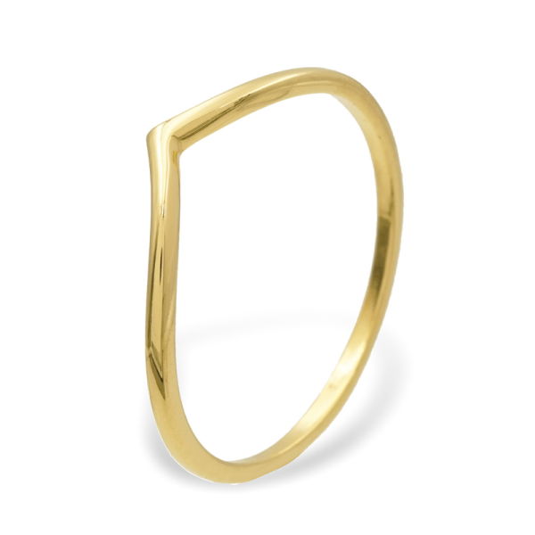 Damenring Wishbone Silber 925 vergoldet - 1,3mm breit