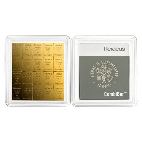 20 x 1g Heraeus CombiBar Goldtafel - 999,9 Feingold - 20g Resale