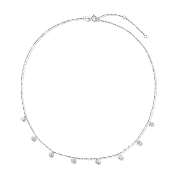Collier Silber 925 mit 72 Zirkonia - vergoldet oder rhodiniert - 45cm - Bild 2