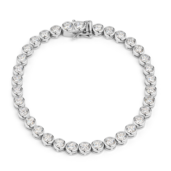 Tennisarmband Zirkonia Silber 925 rhodiniert - Kastenverschluss - 5,2mm breit