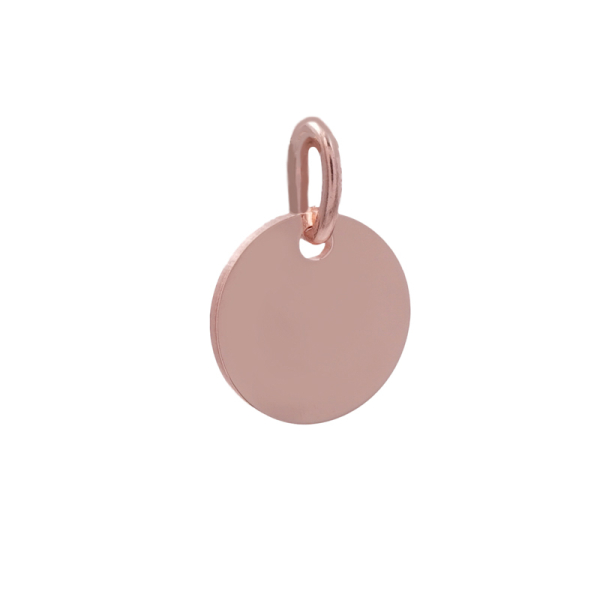 Anhänger Gravurplatte rund Silber 925 rosévergoldet - Ø 6mm