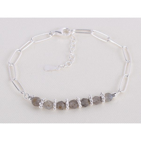 Fußkette Labradorit Silber 925 - 22+3cm - Bild 2