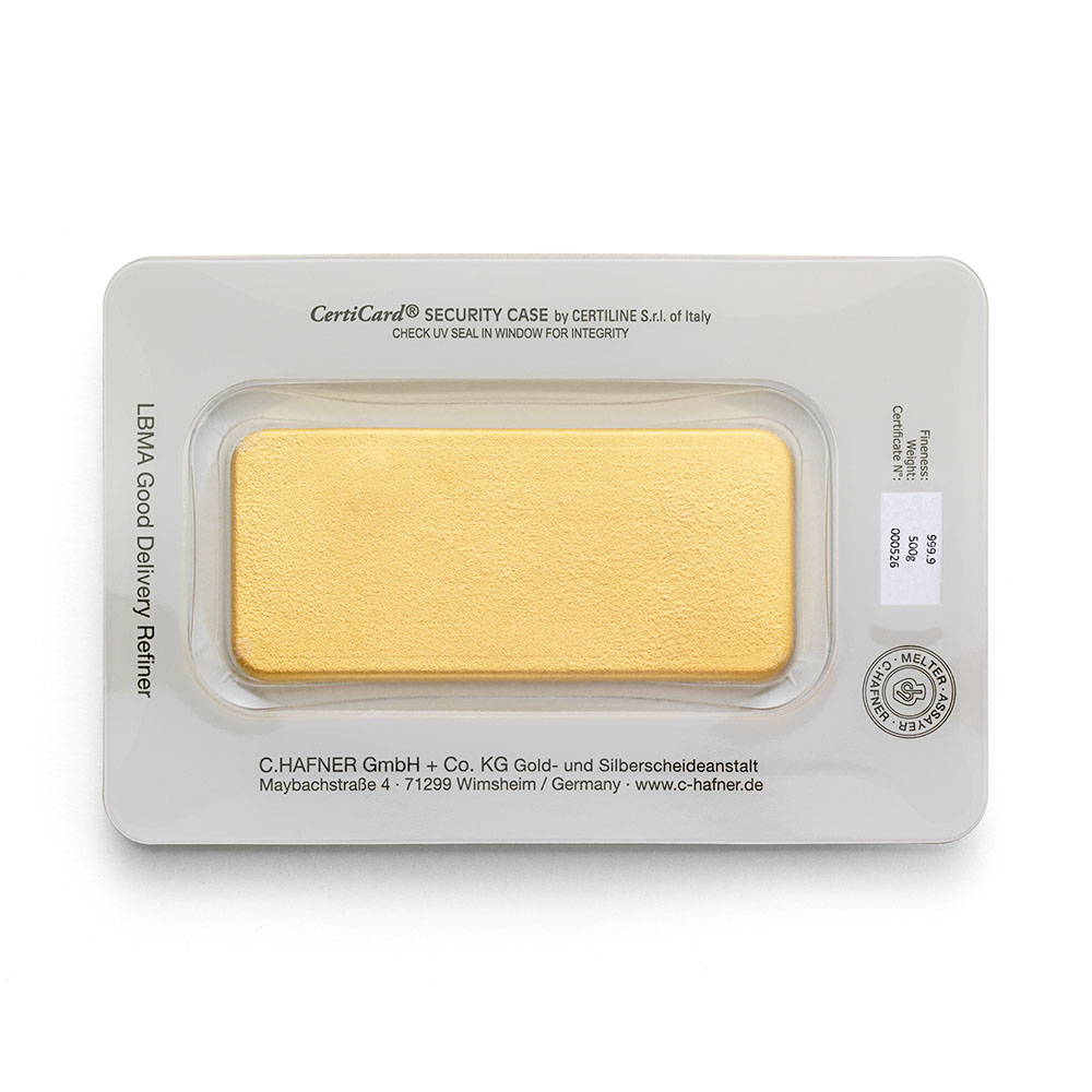 500g Goldbarren C.HAFNER - 999,9 Feingold - Neuware - Bild 3