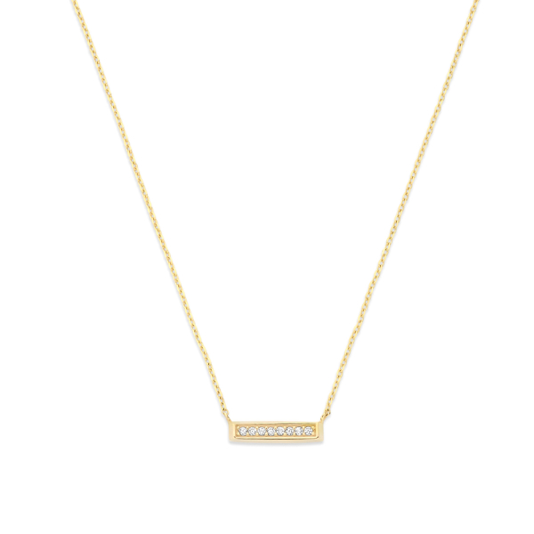 Collier Barren mit Zirkonia Gold 585 - Ankerkette 43cm mit Zwischenösen