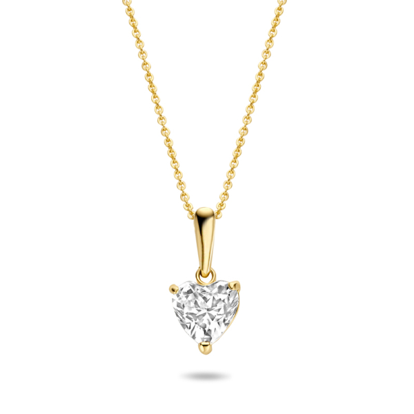 Collier mit Anhänger Herz Zirkonia Gold 585 - Herz 6mm - Bild 2