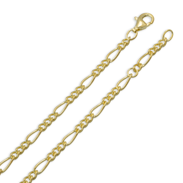 Figaro-Fußkette Silber 925 vergoldet - 3,0mm breit - Bild 2