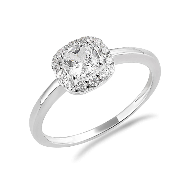Ring Silber 925 rhodiniert - 13 Zirkonia in Weiß