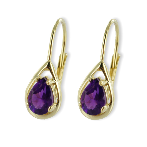 Ohrhänger Amethyst Gold 333 - 16mm hoch